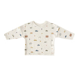 kids dropped shoulder long sleeve top rush hour in multi pattern