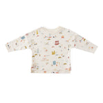 kids dropped shoulder long sleeve top explore new york in multi pattern