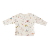 kids dropped shoulder long sleeve top explore new york in multi pattern