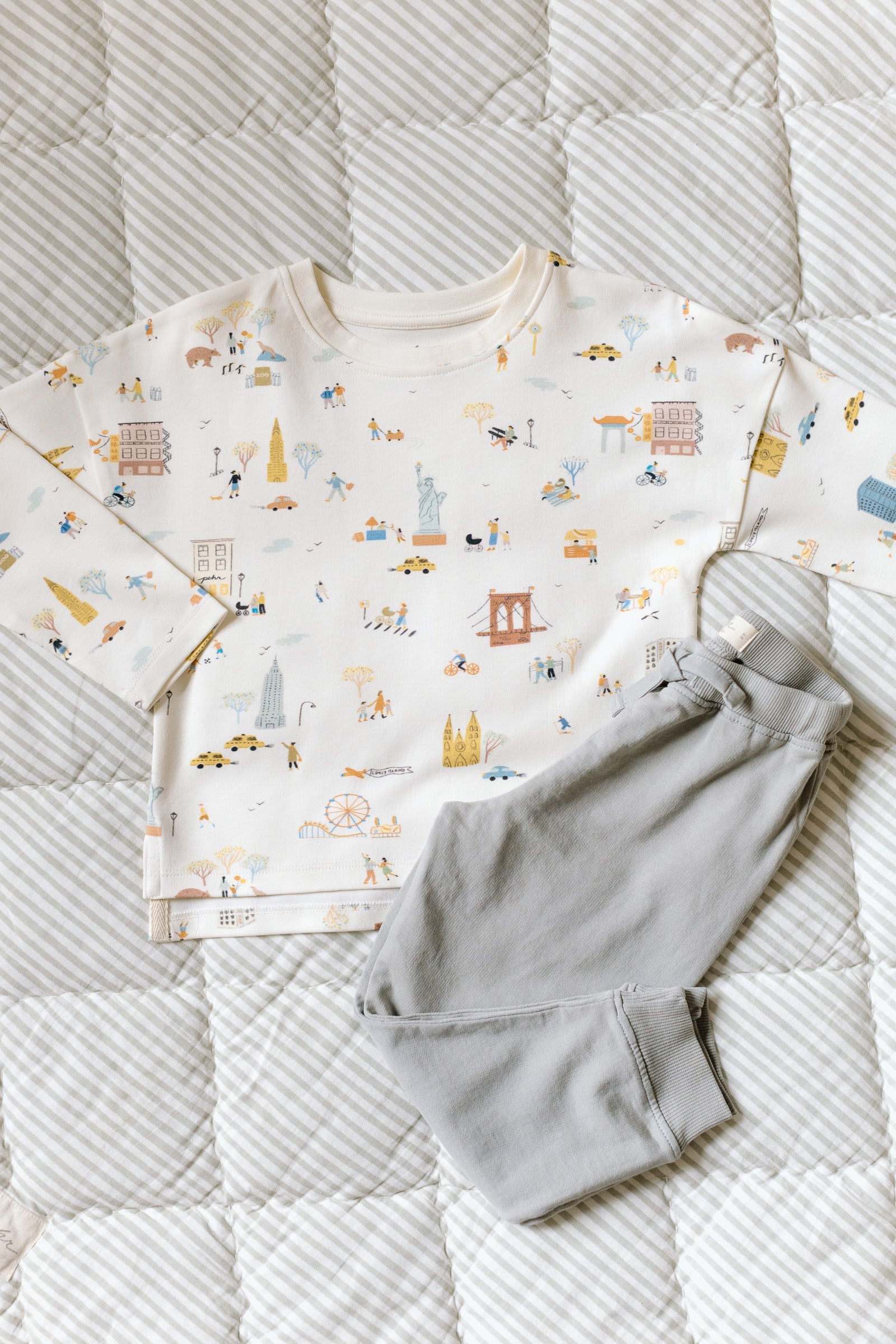 kids dropped shoulder long sleeve top explore new york