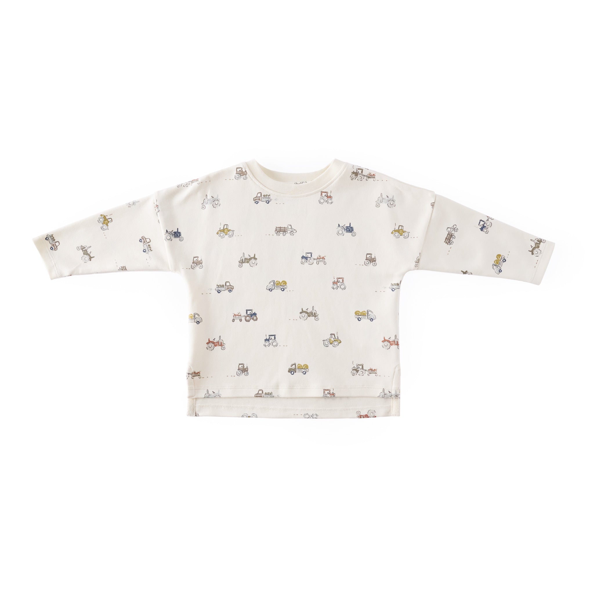 kids dropped shoulder long sleeve top field work in multi pattern