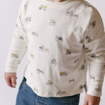 kids dropped shoulder long sleeve top field work