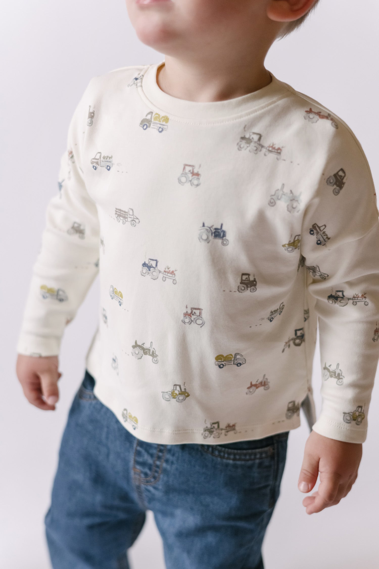 kids dropped shoulder long sleeve top field work