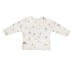 kids dropped shoulder long sleeve top on the farm in multi pattern