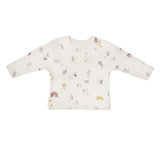 kids dropped shoulder long sleeve top on the farm in multi pattern