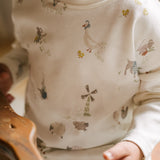 kids dropped shoulder long sleeve top on the farm