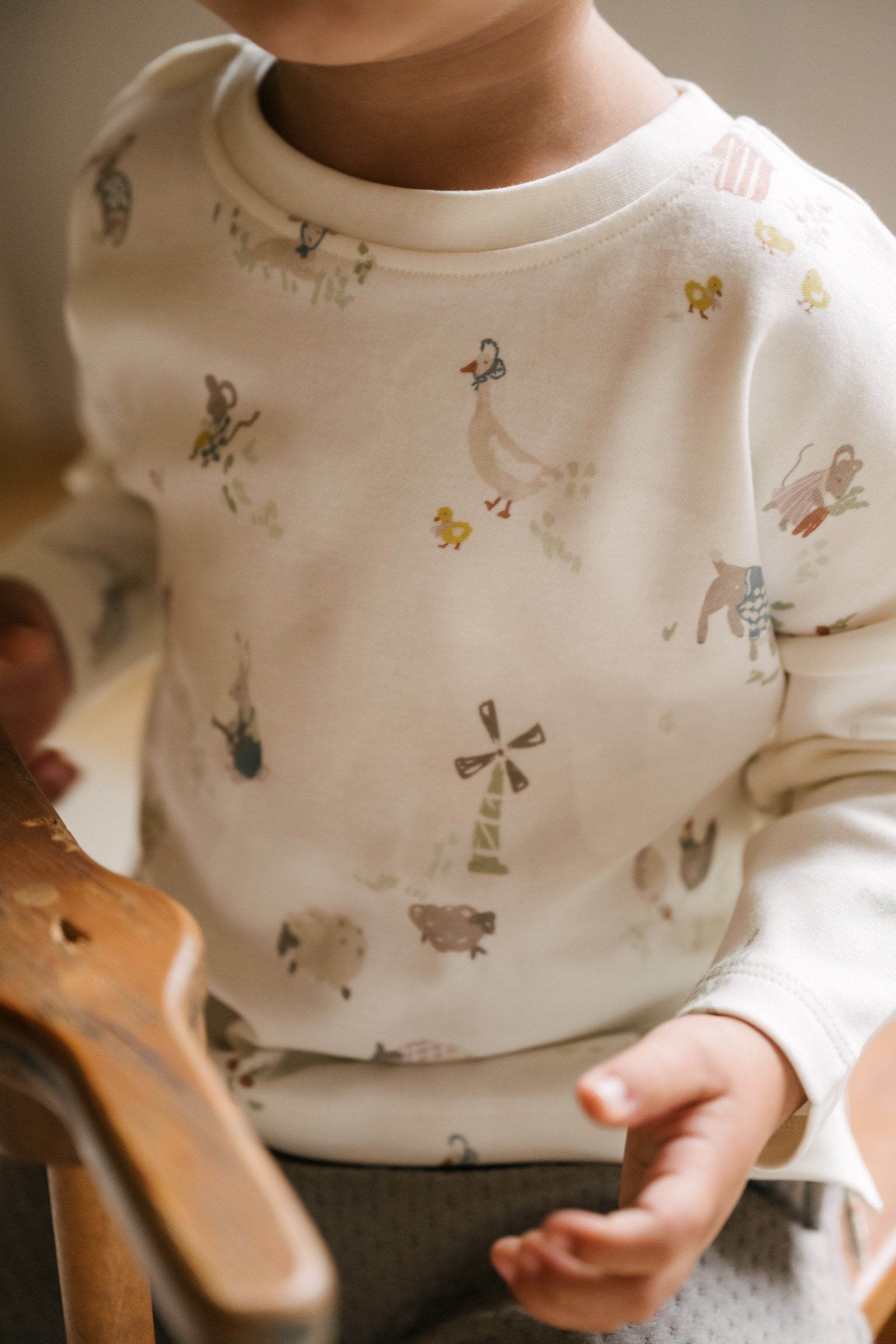 kids dropped shoulder long sleeve top on the farm