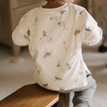 kids dropped shoulder long sleeve top on the farm