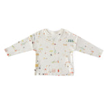 kids dropped shoulder long sleeve top explore the world in multi pattern