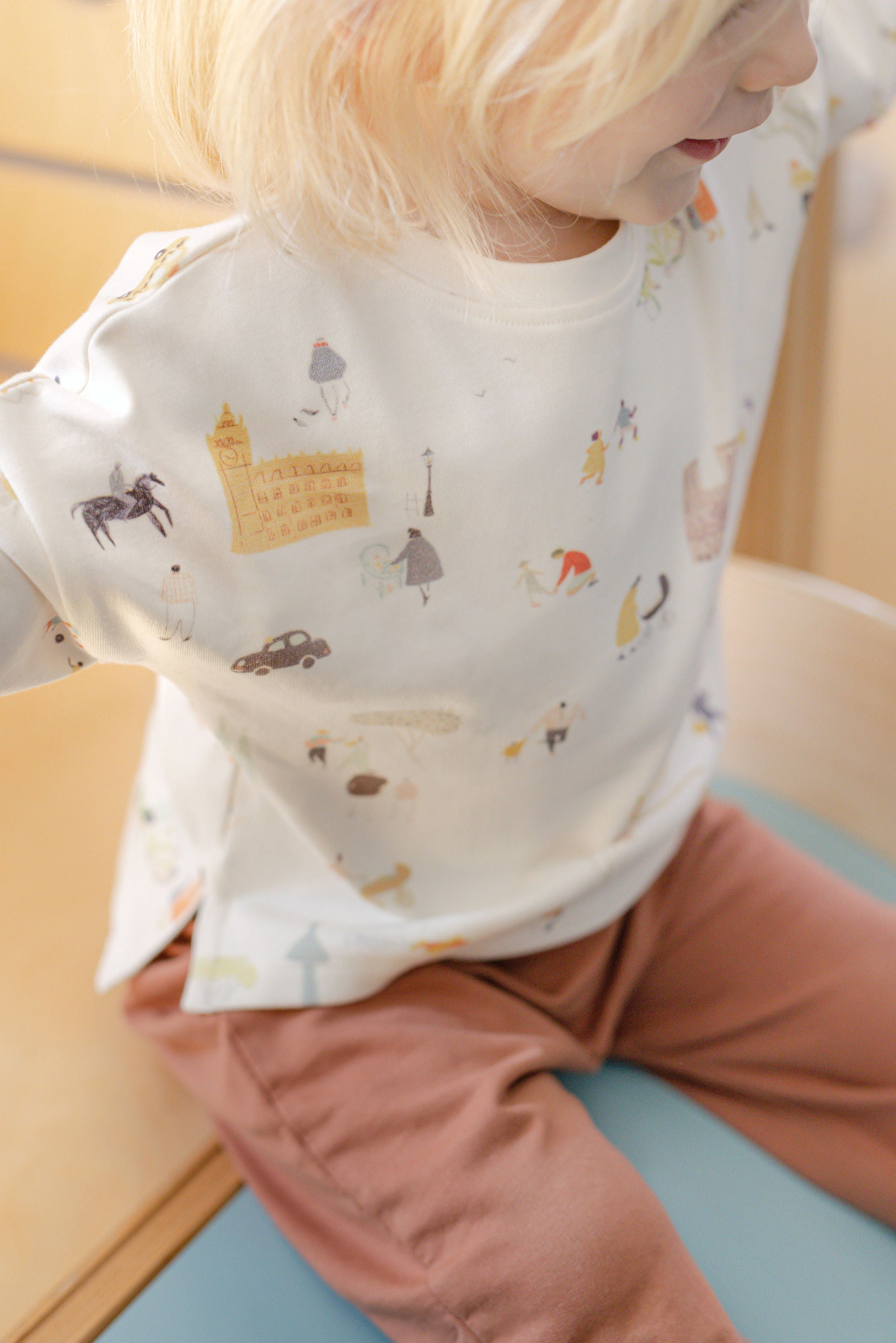 kids dropped shoulder long sleeve top explore the world