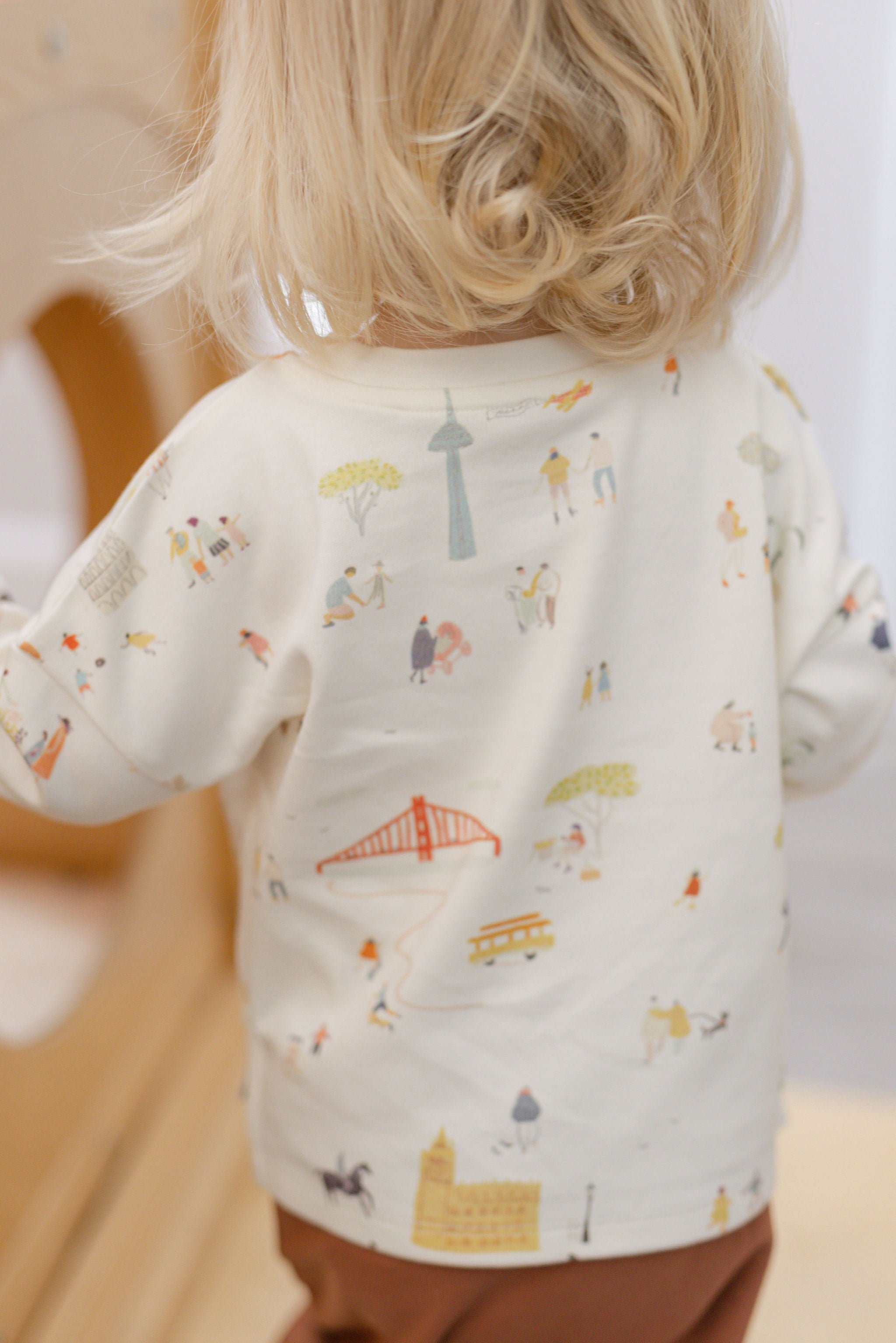 kids dropped shoulder long sleeve top explore the world