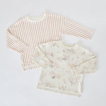 kids dropped shoulder long sleeve top flower patch