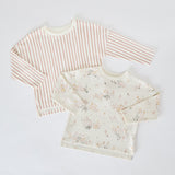 kids dropped shoulder long sleeve top flower patch