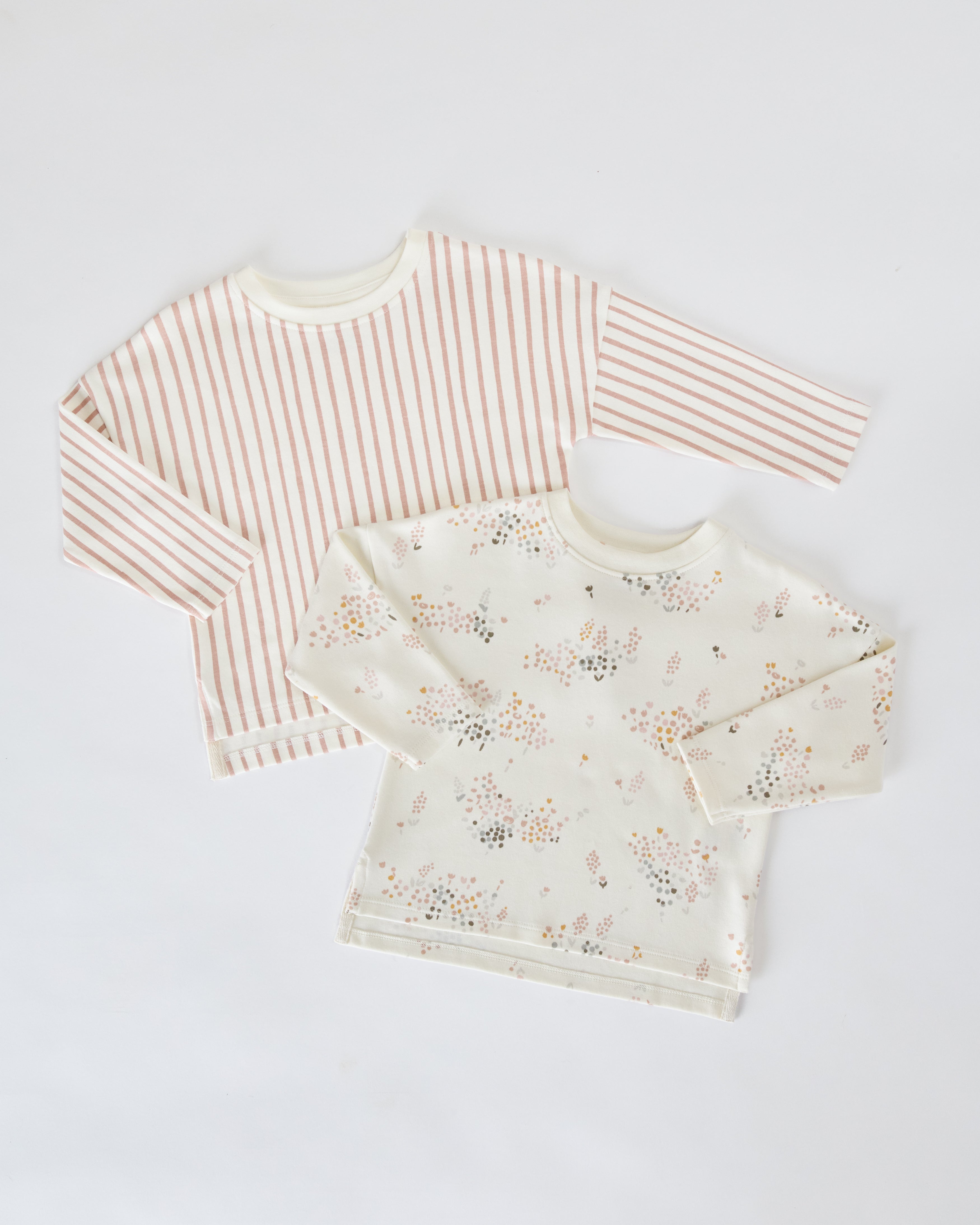 kids dropped shoulder long sleeve top flower patch