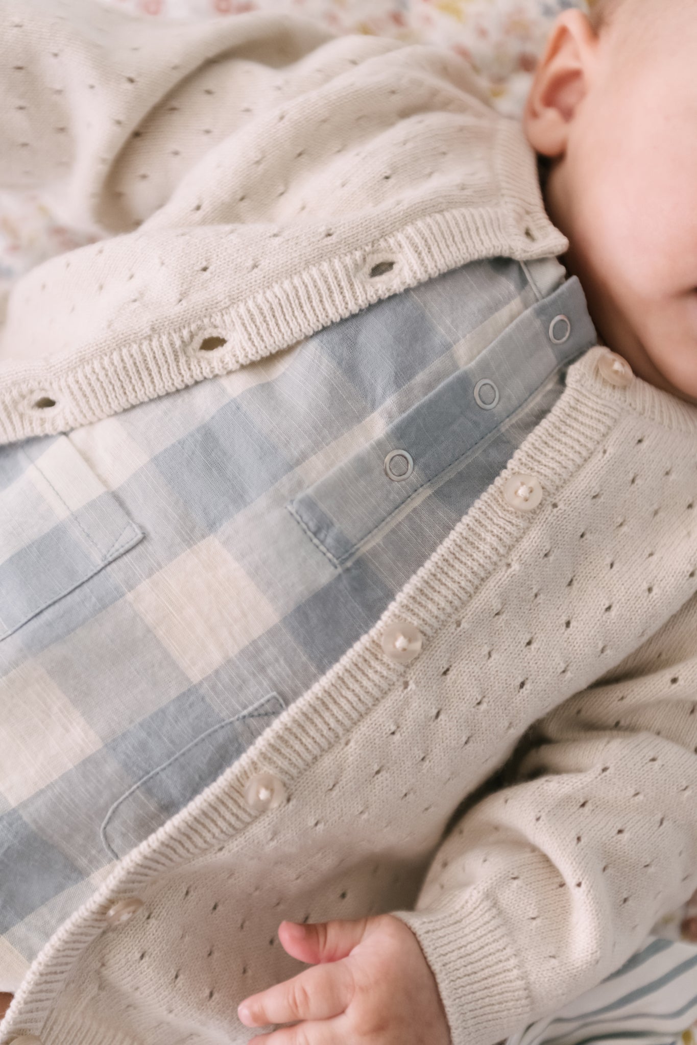 pointelle knit sweater natural