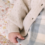 pointelle knit sweater natural