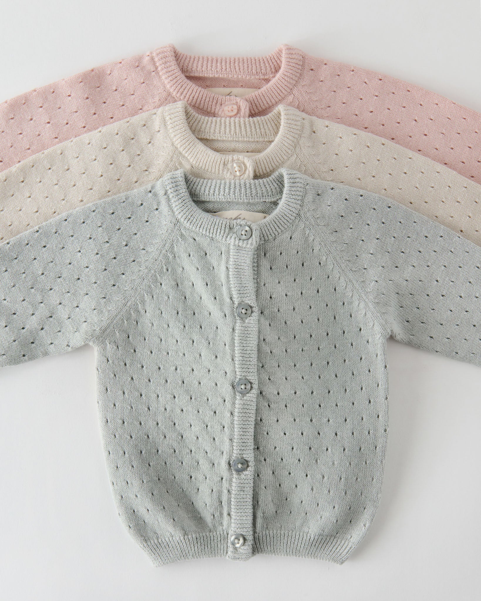 pointelle knit sweater natural