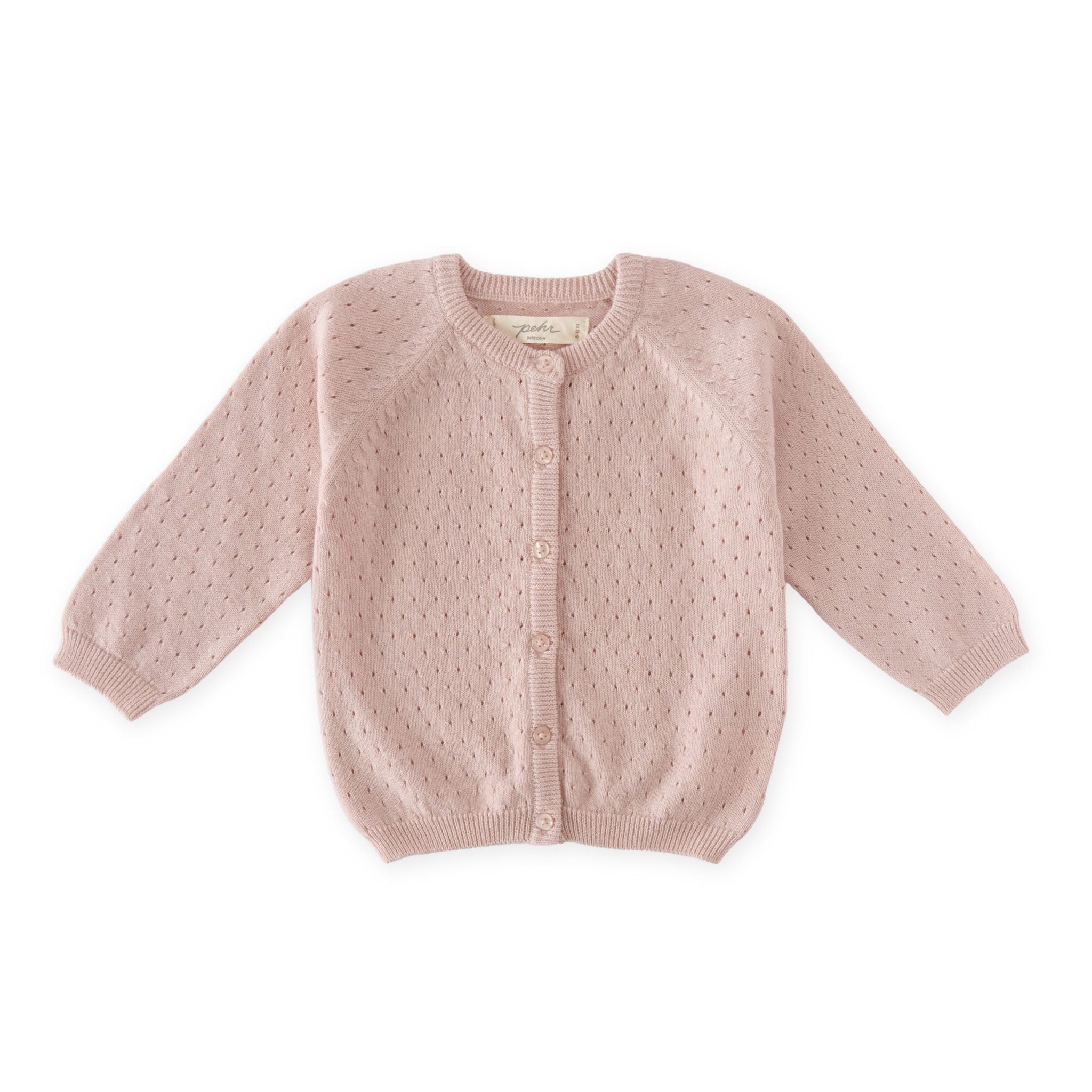 pointelle knit sweater soft peony in pinks pattern