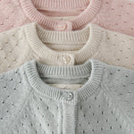 pointelle knit sweater soft peony