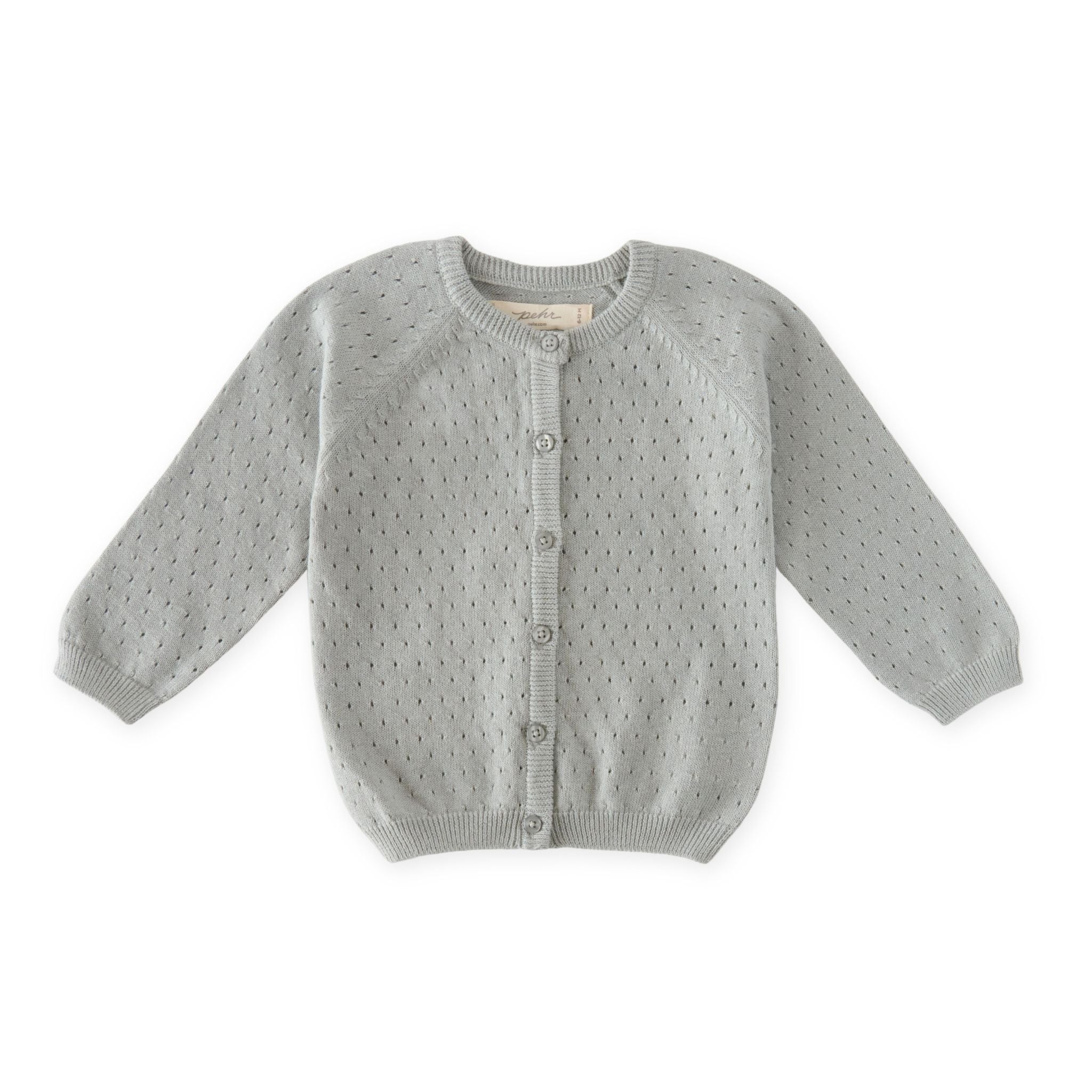 pointelle knit sweater soft sea in blues pattern