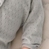 pointelle knit sweater soft sea