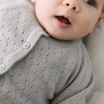 pointelle knit sweater soft sea