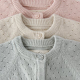 pointelle knit sweater soft sea