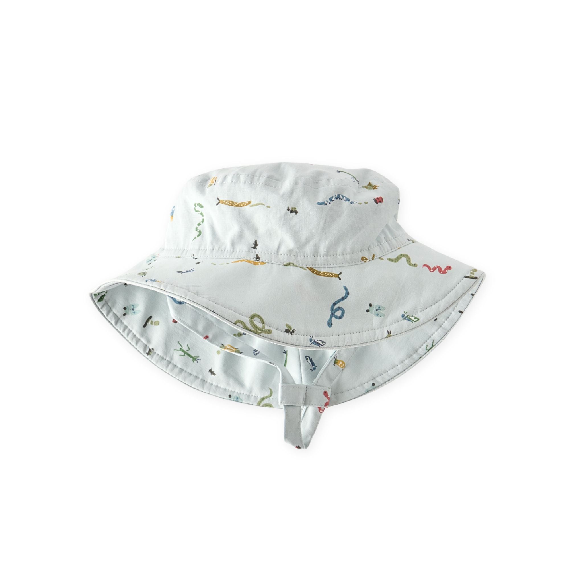 bucket hat crawling critters blue in blues pattern