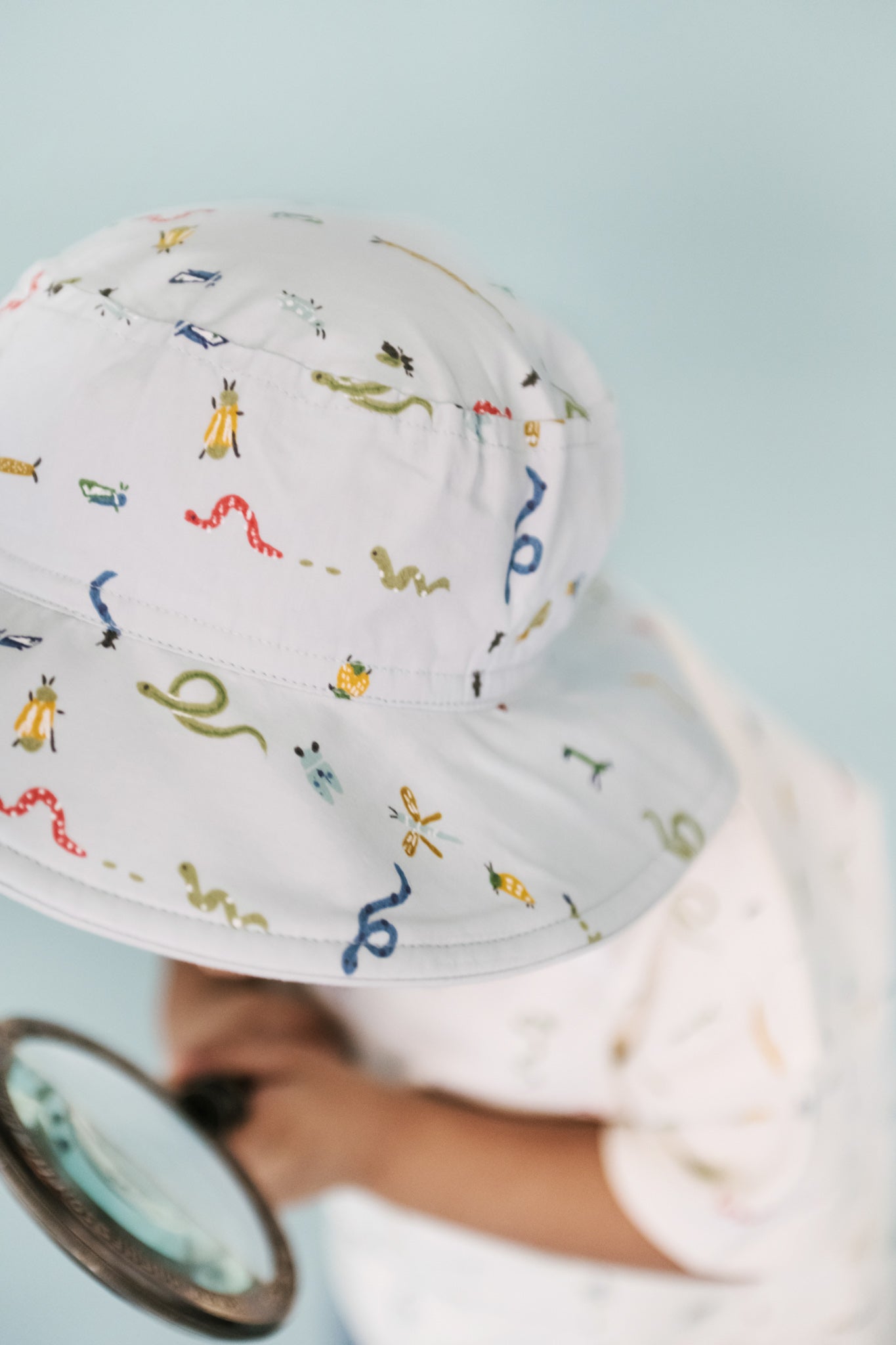 bucket hat crawling critters blue
