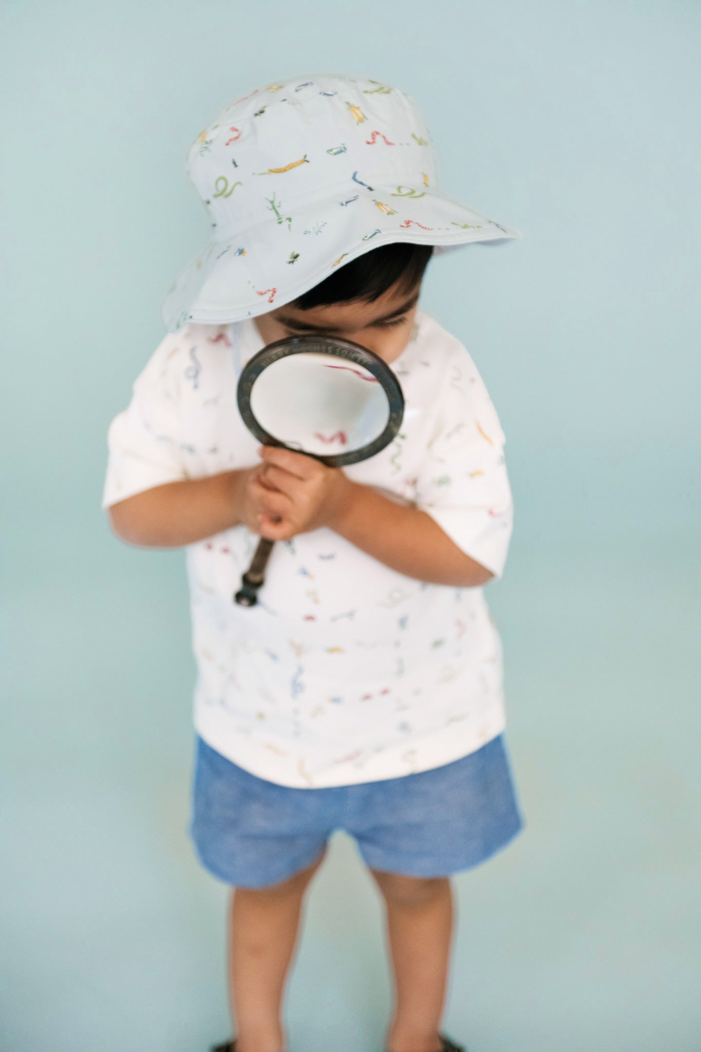 bucket hat crawling critters blue