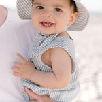seersucker bucket hat marine blue