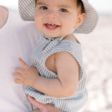 seersucker bucket hat marine blue