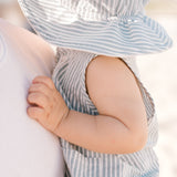 seersucker bucket hat marine blue
