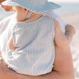 seersucker bucket hat marine blue