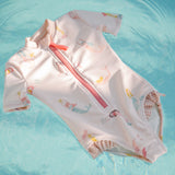 swim short sleeve ruffle one piece mermaid melody