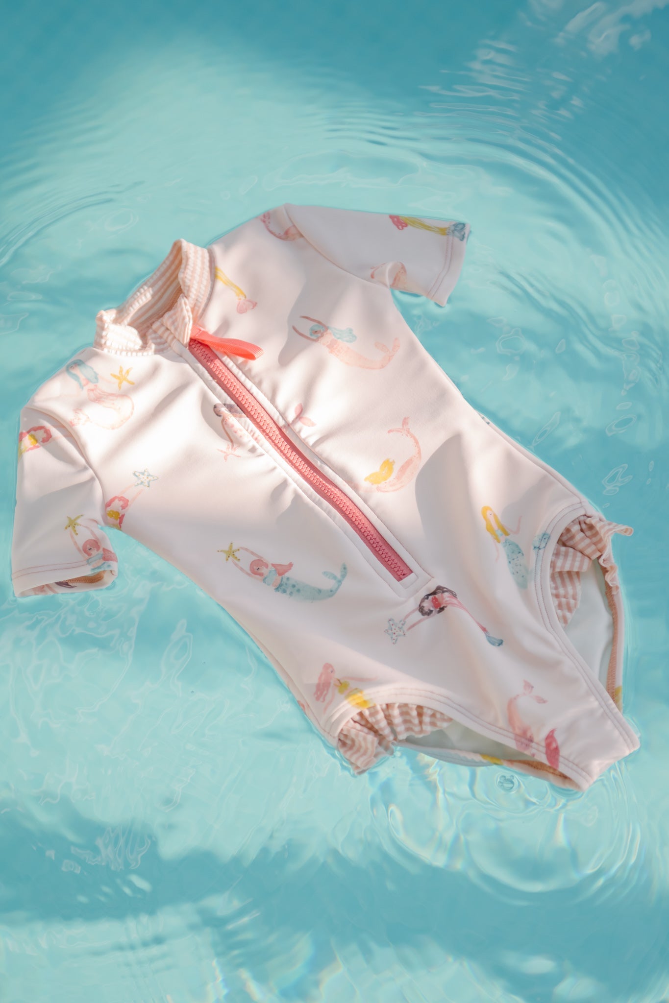 swim short sleeve ruffle one piece mermaid melody