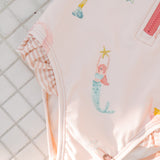 swim short sleeve ruffle one piece mermaid melody