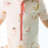 swim short sleeve ruffle one piece mermaid melody