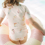 swim short sleeve ruffle one piece mermaid melody