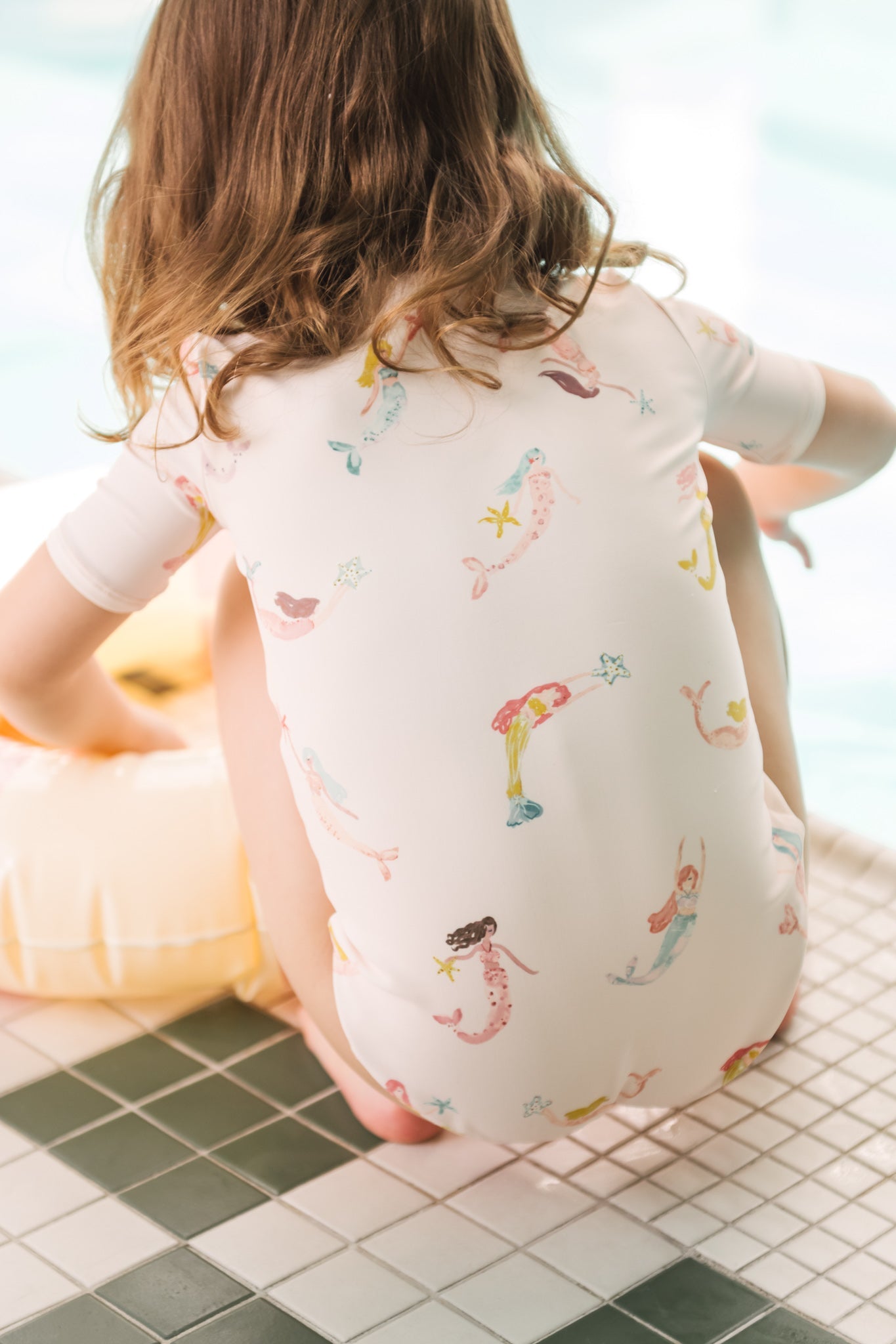 swim short sleeve ruffle one piece mermaid melody