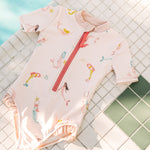 swim short sleeve ruffle one piece mermaid melody