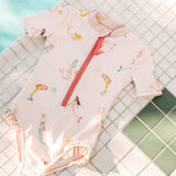 swim short sleeve ruffle one piece mermaid melody