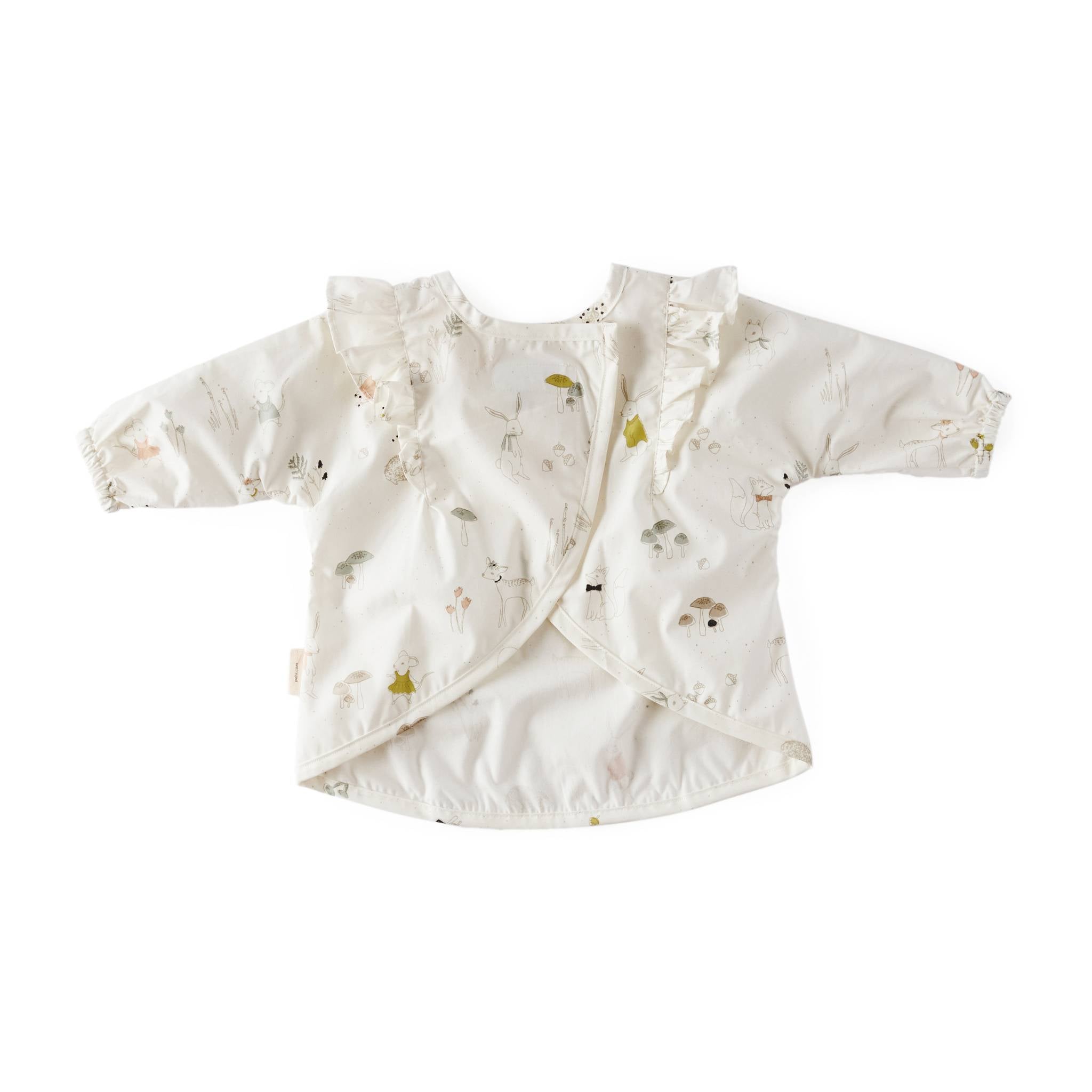 baby water repellent ruffle baby smock magical forest