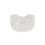 baby water repellent everyday essential baby bib stripes away pebble grey in neutrals pattern