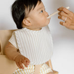 baby water repellent everyday essential baby bib stripes away pebble grey
