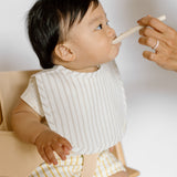 baby water repellent everyday essential baby bib stripes away pebble grey
