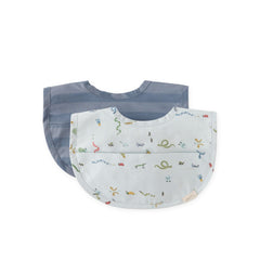 baby water repellent baby bibs with pocket set of 2 crawling critters blue in blues pattern