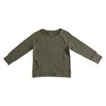 kids essentials top olive in greens pattern