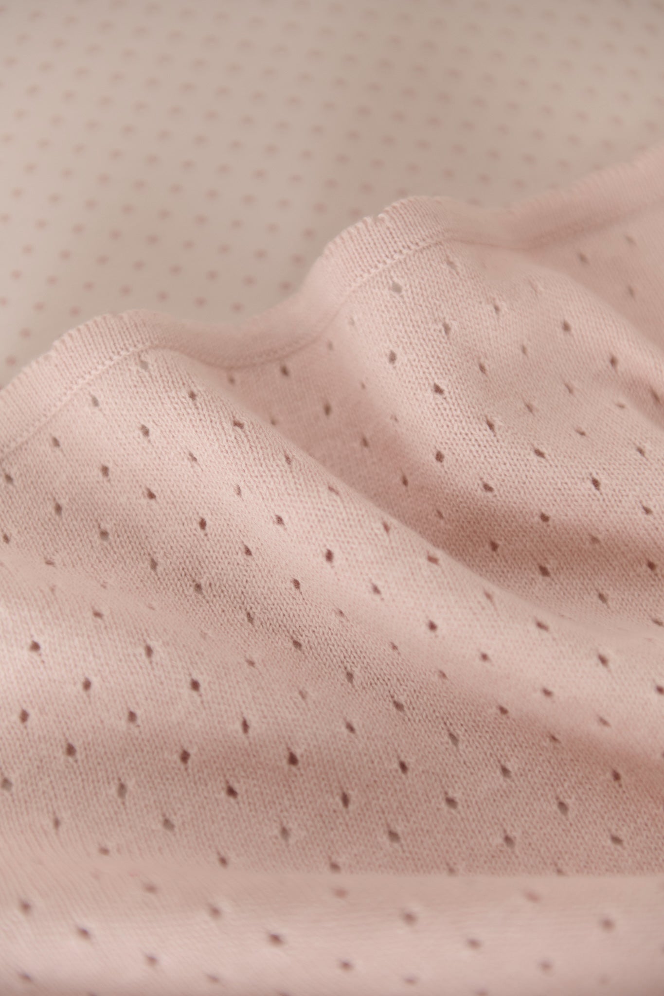pointelle knit blanket soft peony