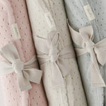pointelle knit blanket soft peony